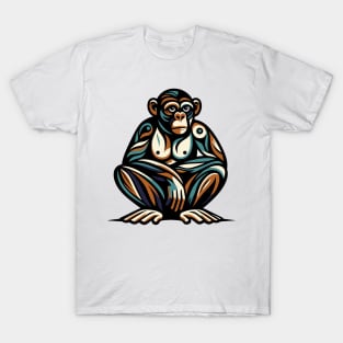 Pop art monkey illustration. cubism illustration of monkey T-Shirt